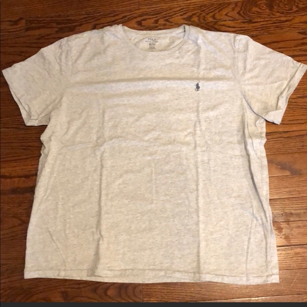 Gray scooped neck POLO Ralph Lauren T-shirt